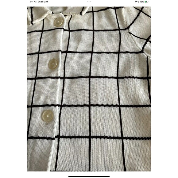 Lauren Ralph Lauren Window Pane Sweater/Cardigan Short Sleeves Women’s Sz XL - Picture 6 of 8